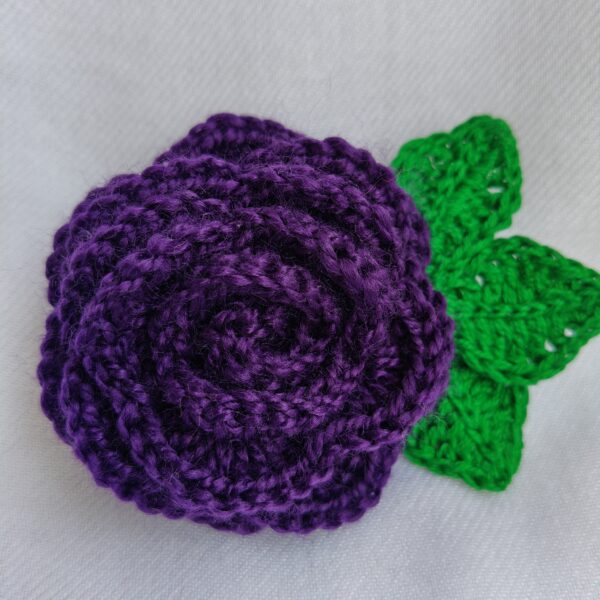 Deep Purple Rose Brooch