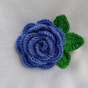 Blue Rose Brooch