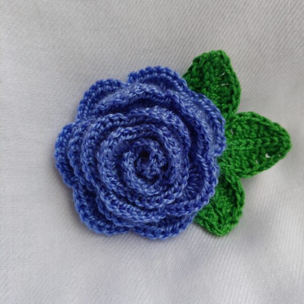 Blue Rose Brooch