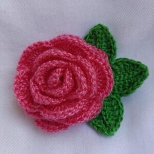 Fuchsia Rose Brooch
