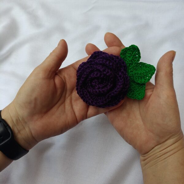 Deep Purple Rose Brooch - Image 5