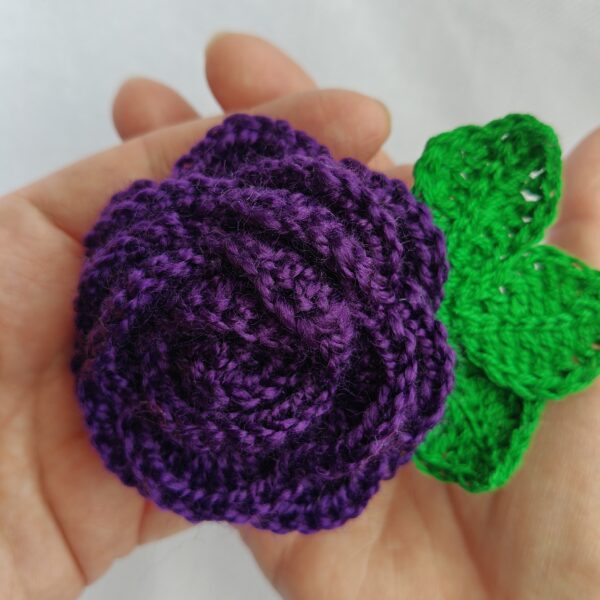Deep Purple Rose Brooch - Image 2