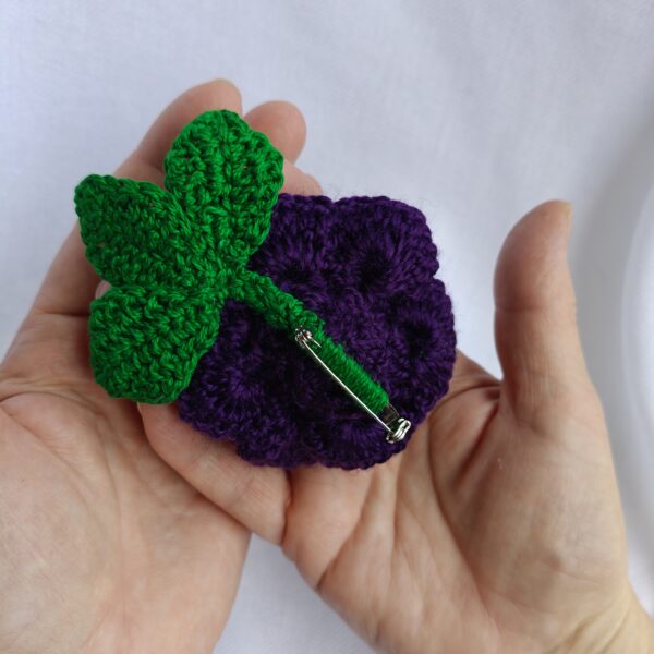 Deep Purple Rose Brooch - Image 3