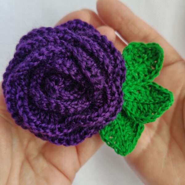 Deep Purple Rose Brooch - Image 4