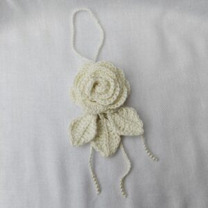 Cream Rose Brooch & Bag Charm