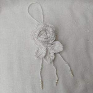 White Rose Brooch & Bag Charm