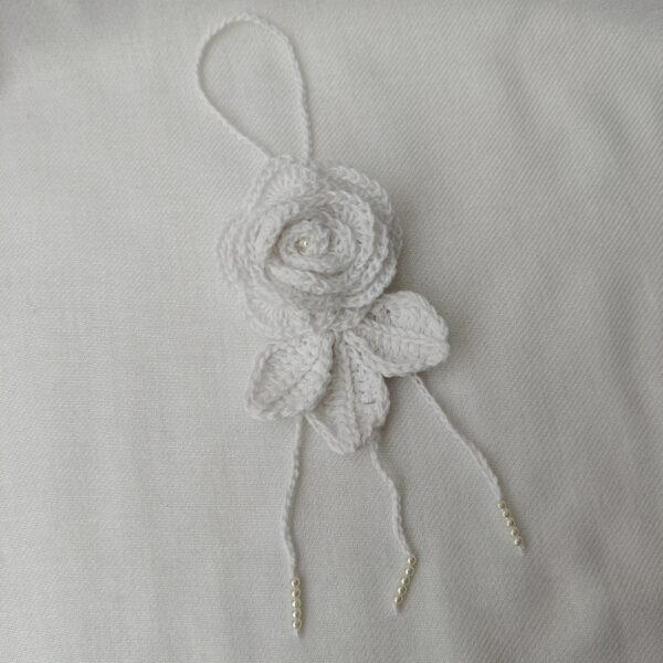 White Rose Brooch & Bag Charm