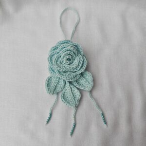 Teal Rose Brooch & Bag Charm