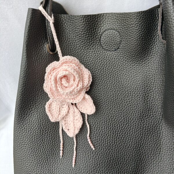 Baby Pink Rose Brooch & Bag Charm - Image 2