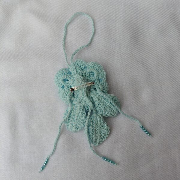 Teal Rose Brooch & Bag Charm - Image 2
