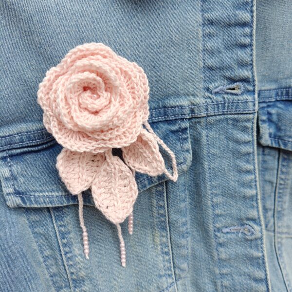 Baby Pink Rose Brooch & Bag Charm - Image 3