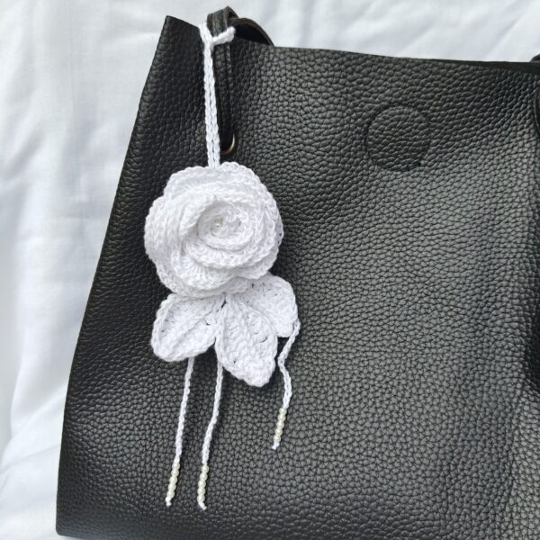 White Rose Brooch & Bag Charm - Image 2