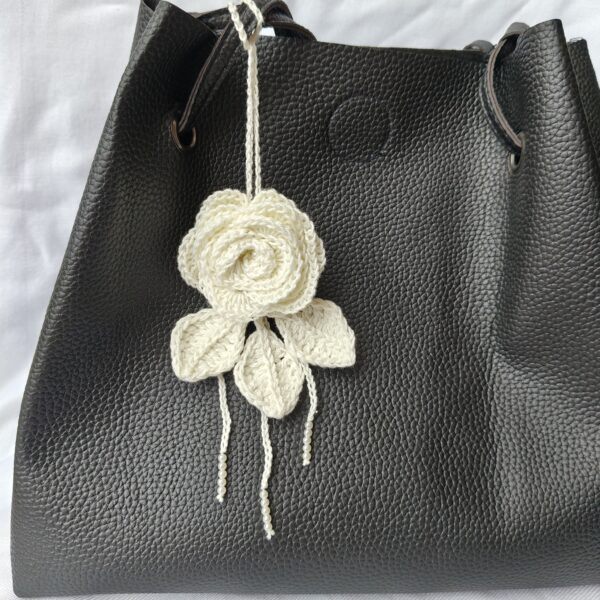 Cream Rose Brooch & Bag Charm - Image 2