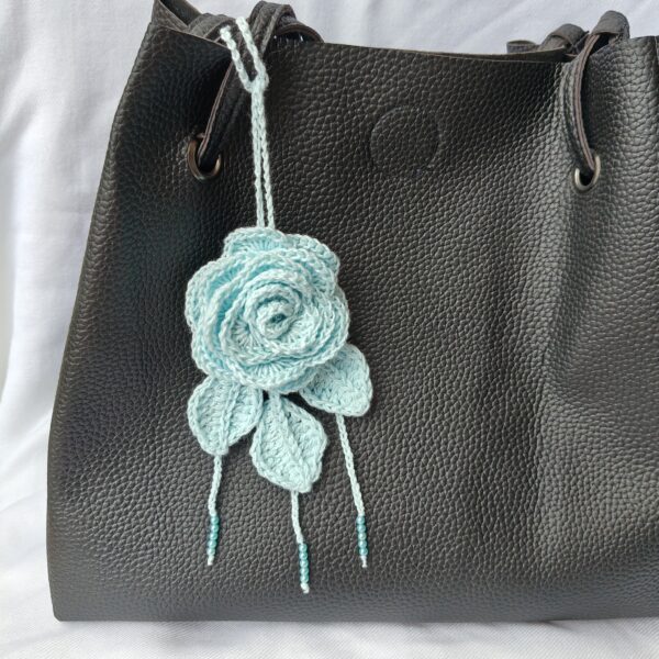Teal Rose Brooch & Bag Charm - Image 3
